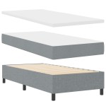 vidaXL Pat cu arcuri cu saltea Gri deschis 80 x 200 cm țesătură