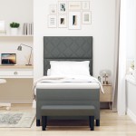 vidaXL Pat cu arcuri cu saltea Gri închis 90 x 190 cm țesătură vidaXL Pat cu arcuri cu saltea Gri închis 90 x 190 cm țesătură