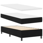vidaXL Pat cu arcuri cu saltea Negru 100 x 200 cm țesătură vidaXL Pat cu arcuri cu saltea Negru 100 x 200 cm țesătură