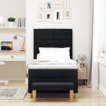 vidaXL Pat cu arcuri cu saltea Negru 100 x 200 cm țesătură vidaXL Pat cu arcuri cu saltea Negru 100 x 200 cm țesătură