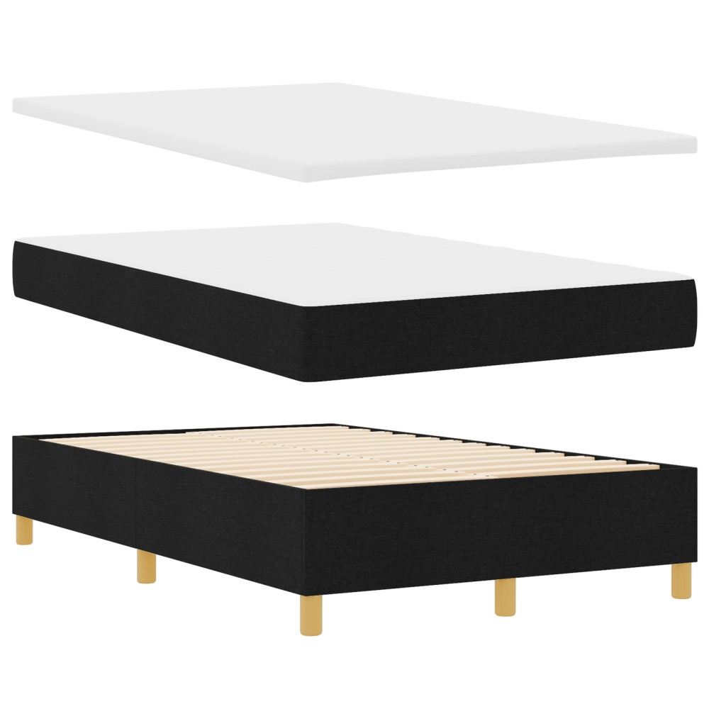 vidaXL Pat cu arcuri cu saltea Negru 120 x 190 cm țesătură