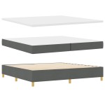 Pat Box Spring vidaXL cu Saltea și Bancă Gri Închis 200x200 cm Fabricat