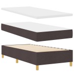 Pat Box Spring vidaXL cu saltea și bancă Maro închis 100x200 cm din țesătură Pat Box Spring vidaXL cu saltea și bancă Maro închis 100x200 cm din țesătură