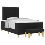 Pat Box Spring vidaXL cu saltea și băncuță Negru 120x200 cm Țesătură Pat Box Spring vidaXL cu saltea și băncuță Negru 120x200 cm Țesătură