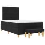 Pat Box Spring vidaXL cu saltea și băncuță Negru 120x200 cm Țesătură Pat Box Spring vidaXL cu saltea și băncuță Negru 120x200 cm Țesătură