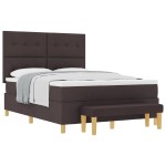Pat Box Spring vidaXL cu Saltea și Bancă Maro Închis 140x200 cm Textil Pat Box Spring vidaXL cu Saltea și Bancă Maro Închis 140x200 cm Textil