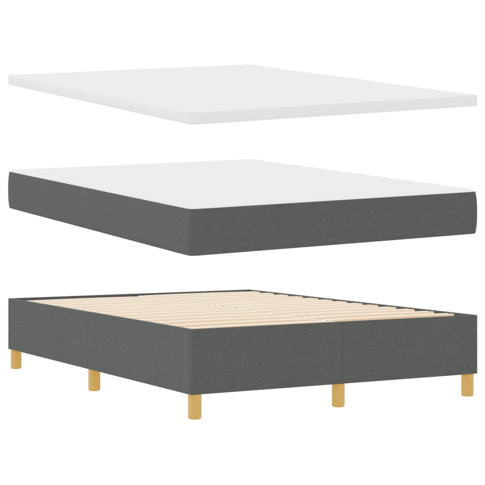 vidaXL Pat cu arcuri cu saltea Gri închis 160 x 200 cm țesătură