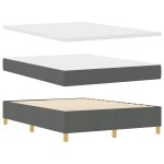 vidaXL Pat cu arcuri cu saltea Gri închis 160 x 200 cm țesătură vidaXL Pat cu arcuri cu saltea Gri închis 160 x 200 cm țesătură