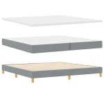 Pat Box Spring vidaXL cu Saltea și Bancă Gri deschis 200x200 cm Fabric Pat Box Spring vidaXL cu Saltea și Bancă Gri deschis 200x200 cm Fabric