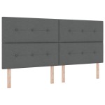 vidaXL Pat cu arcuri cu saltea Gri închis 200 x 200 cm țesătură vidaXL Pat cu arcuri cu saltea Gri închis 200 x 200 cm țesătură