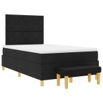 vidaXL Pat cu arcuri cu saltea Negru 120 x 200 cm țesătură vidaXL Pat cu arcuri cu saltea Negru 120 x 200 cm țesătură