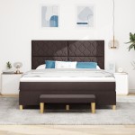 vidaXL Pat cu arcuri cu saltea Maro închis 180 x 200 cm țesătură vidaXL Pat cu arcuri cu saltea Maro închis 180 x 200 cm țesătură