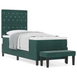 vidaXL Pat cu arcuri cu saltea Verde închis 80 x 200 cm Catifea vidaXL Pat cu arcuri cu saltea Verde închis 80 x 200 cm Catifea