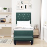 vidaXL Pat cu arcuri cu saltea Verde închis 80 x 200 cm Catifea vidaXL Pat cu arcuri cu saltea Verde închis 80 x 200 cm Catifea