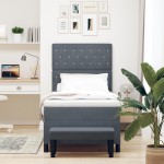 vidaXL Pat cu arcuri cu saltea Gri închis 90 x 190 cm Catifea vidaXL Pat cu arcuri cu saltea Gri închis 90 x 190 cm Catifea