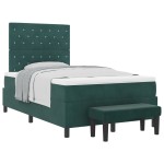 vidaXL Pat cu arcuri cu saltea Verde închis 120 x 190 cm Catifea vidaXL Pat cu arcuri cu saltea Verde închis 120 x 190 cm Catifea