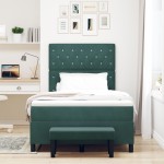 vidaXL Pat cu arcuri cu saltea Verde închis 120 x 190 cm Catifea vidaXL Pat cu arcuri cu saltea Verde închis 120 x 190 cm Catifea
