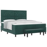 vidaXL Pat cu arcuri cu saltea Verde închis 180 x 200 cm Catifea vidaXL Pat cu arcuri cu saltea Verde închis 180 x 200 cm Catifea