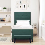 vidaXL Pat cu arcuri cu saltea Verde închis 90 x 200 cm Catifea vidaXL Pat cu arcuri cu saltea Verde închis 90 x 200 cm Catifea