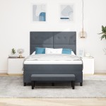 vidaXL Pat cu arcuri cu saltea Gri închis 160 x 200 cm Catifea vidaXL Pat cu arcuri cu saltea Gri închis 160 x 200 cm Catifea