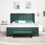 vidaXL Pat cu arcuri cu saltea Verde închis 180 x 200 cm Catifea vidaXL Pat cu arcuri cu saltea Verde închis 180 x 200 cm Catifea