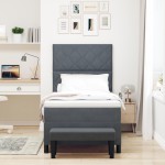 vidaXL Pat cu arcuri cu saltea Gri închis 90 x 190 cm Catifea vidaXL Pat cu arcuri cu saltea Gri închis 90 x 190 cm Catifea