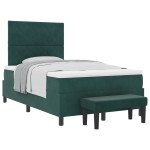 vidaXL Pat cu arcuri cu saltea Verde închis 120 x 200 cm Catifea vidaXL Pat cu arcuri cu saltea Verde închis 120 x 200 cm Catifea