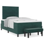 vidaXL Pat cu arcuri cu saltea Verde închis 120 x 200 cm Catifea vidaXL Pat cu arcuri cu saltea Verde închis 120 x 200 cm Catifea