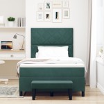 vidaXL Pat cu arcuri cu saltea Verde închis 120 x 200 cm Catifea vidaXL Pat cu arcuri cu saltea Verde închis 120 x 200 cm Catifea