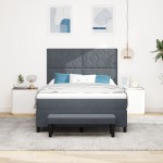 vidaXL Pat cu arcuri cu saltea Gri închis 160 x 200 cm Catifea vidaXL Pat cu arcuri cu saltea Gri închis 160 x 200 cm Catifea