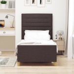 vidaXL Cadru de pat cu headboard Maro închis 90 x 190 cm țesătură