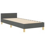 vidaXL Cadru de pat cu headboard Gri închis 100 x 200 cm țesătură
