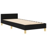 vidaXL Cadru de pat cu headboard Negru 100 x 200 cm țesătură vidaXL Cadru de pat cu headboard Negru 100 x 200 cm țesătură