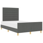 vidaXL Cadru de pat cu headboard Gri închis 120 x 190 cm țesătură vidaXL Cadru de pat cu headboard Gri închis 120 x 190 cm țesătură