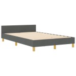 vidaXL Cadru de pat cu headboard Gri închis 120 x 190 cm țesătură vidaXL Cadru de pat cu headboard Gri închis 120 x 190 cm țesătură