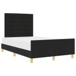 vidaXL Cadru de pat cu headboard Negru 120 x 190 cm țesătură vidaXL Cadru de pat cu headboard Negru 120 x 190 cm țesătură