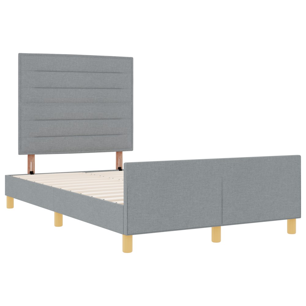 vidaXL Cadru de pat cu headboard Gri deschis 120 x 200 cm țesătură