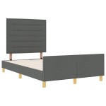 vidaXL Cadru de pat cu headboard Gri închis 120 x 200 cm țesătură vidaXL Cadru de pat cu headboard Gri închis 120 x 200 cm țesătură
