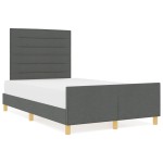vidaXL Cadru de pat cu headboard Gri închis 120 x 200 cm țesătură vidaXL Cadru de pat cu headboard Gri închis 120 x 200 cm țesătură