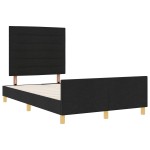 vidaXL Cadru de pat cu headboard Negru 120 x 200 cm țesătură vidaXL Cadru de pat cu headboard Negru 120 x 200 cm țesătură
