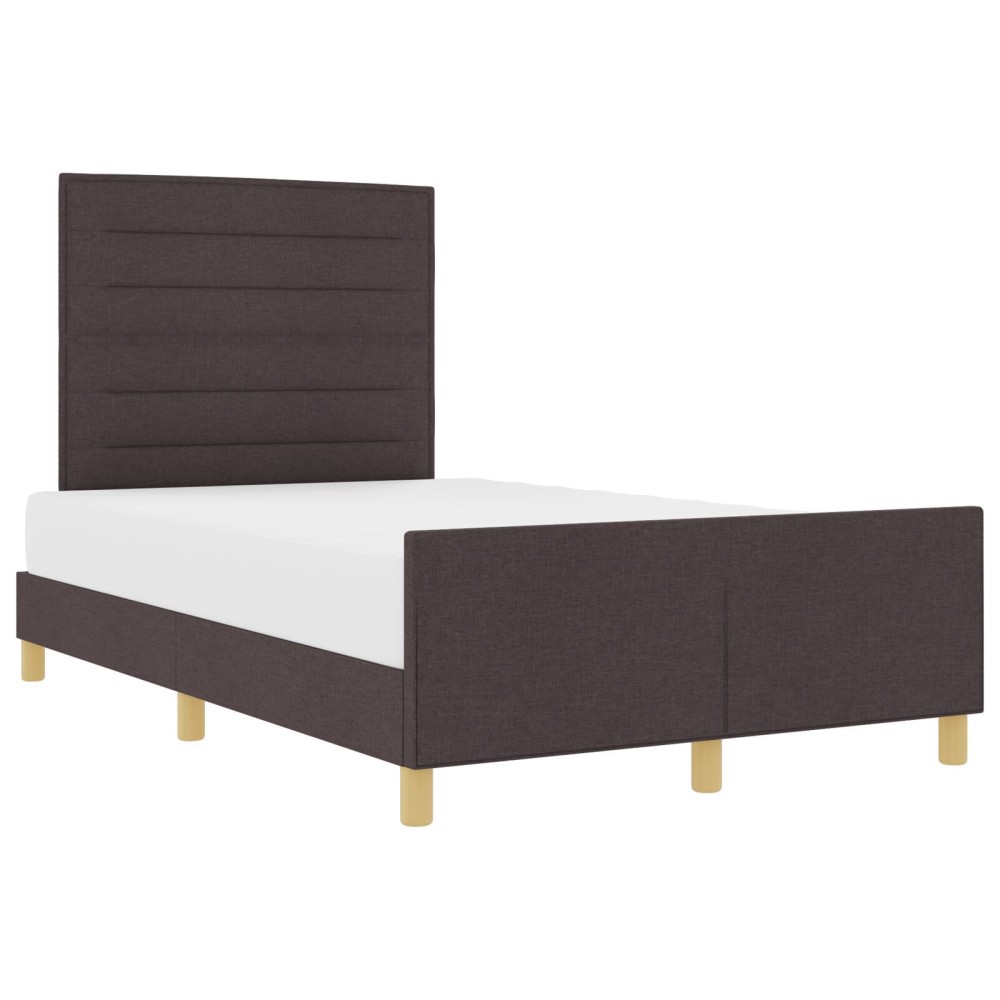 vidaXL Cadru de pat cu headboard Maro închis 160 x 200 cm țesătură