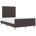 vidaXL Cadru de pat cu headboard Maro închis 160 x 200 cm țesătură