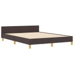 vidaXL Cadru de pat cu headboard Maro închis 160 x 200 cm țesătură