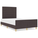 vidaXL Cadru de pat cu headboard Maro închis 160 x 200 cm țesătură