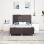 vidaXL Cadru de pat cu headboard Maro închis 160 x 200 cm țesătură