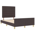 vidaXL Cadru de pat cu headboard Maro închis 160 x 200 cm țesătură
