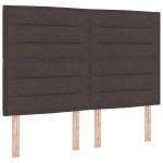 vidaXL Cadru de pat cu headboard Maro închis 160 x 200 cm țesătură