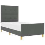 vidaXL Cadru de pat cu headboard Gri închis 80 x 200 cm țesătură vidaXL Cadru de pat cu headboard Gri închis 80 x 200 cm țesătură