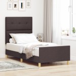 vidaXL Cadru de pat cu headboard Maro închis 90 x 190 cm țesătură