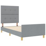 vidaXL Cadru de pat cu headboard Gri deschis 100 x 200 cm țesătură vidaXL Cadru de pat cu headboard Gri deschis 100 x 200 cm țesătură